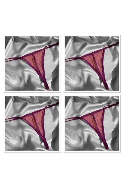 Oprah 4 Lü Paket Tül Tanga String