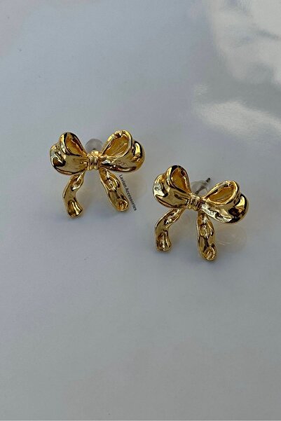 Lavian Accessories Gold Fiyonk Küpe