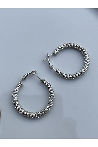 Lavian Accessories Gümüş Inci Tozu Halka Küpe