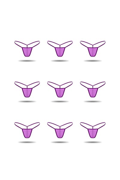 Oprah 9 lü Paket Transparan Tül Tanga String