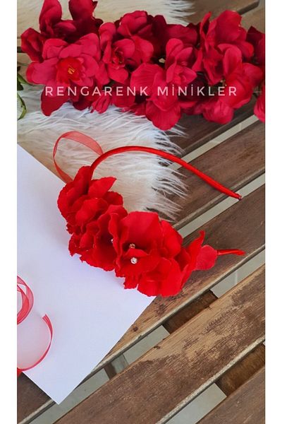 çiğdem kaya design Red Floral Maternity Crown (PREGNANCY CROWN)