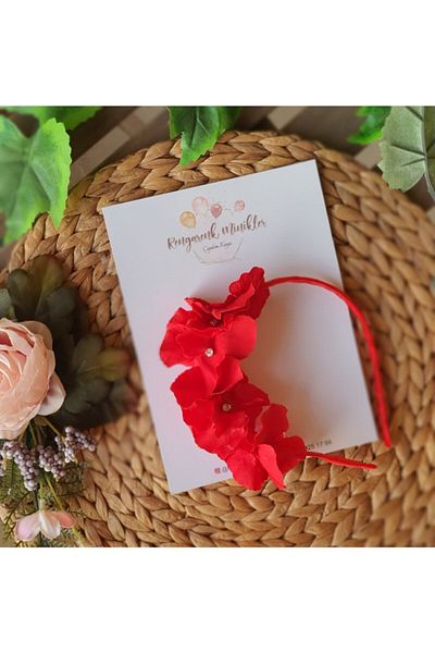 çiğdem kaya design Red Floral Maternity Crown (PREGNANCY CROWN)