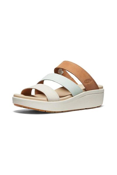 Keen 1027269 Ellecity Slide Natural Leather/clearly Aqua Women's Slippers