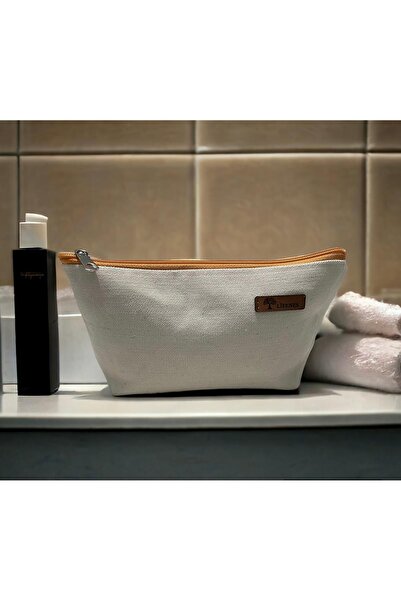 LİFENES حقيبة مكياج قماش خام مقاس 26x18 سم