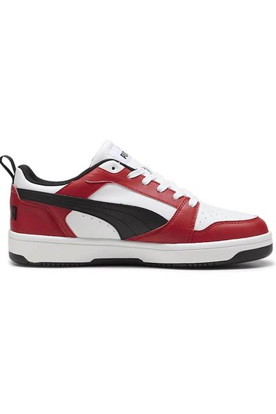 Puma 392328 Rebound V6 Low ανδρικά αθλητικά παπούτσια - 17 ενήλικες, Λευκό/Μαύρο/Κόκκινο