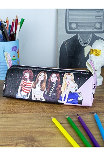 OneSize Design triunghi negru roz - Husă pentru creion din piele vegană