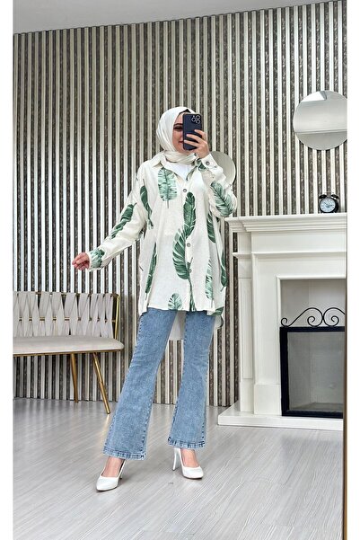 Moda Krash Patterned Oversize Shirt