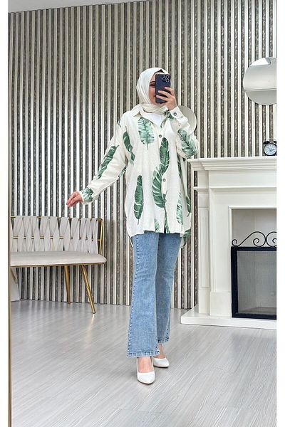 Moda Krash Patterned Oversize Shirt