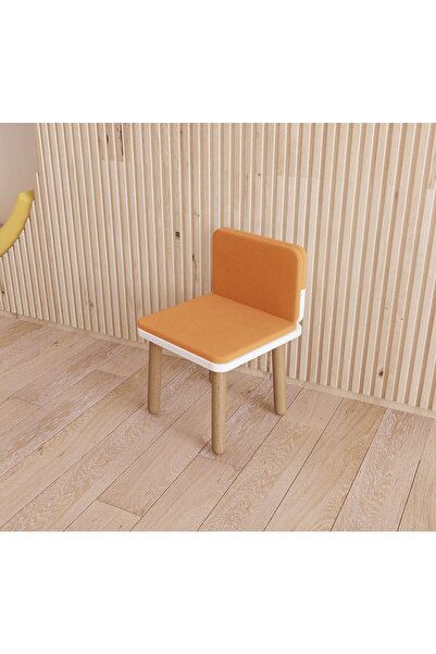 POFİTTO Çocuk Sandalyesi, Çocuk Oturağı, Ahşap Sandalye, Montessori Sandalye Kılıflı