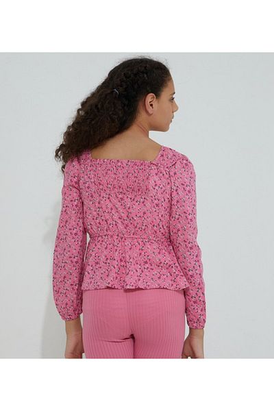 Aeropostale Girls Pink Scoop Neck Long Sleeve Top