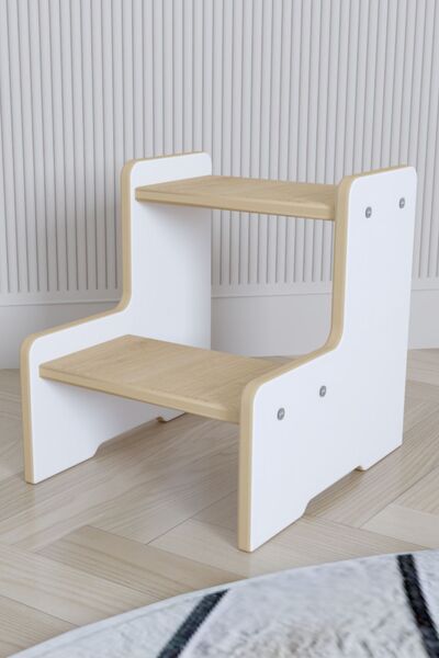 POFİTTO Çocuk Tabure , İki Basamaklı Montessori Tabure , 100 kg taşıma garantili