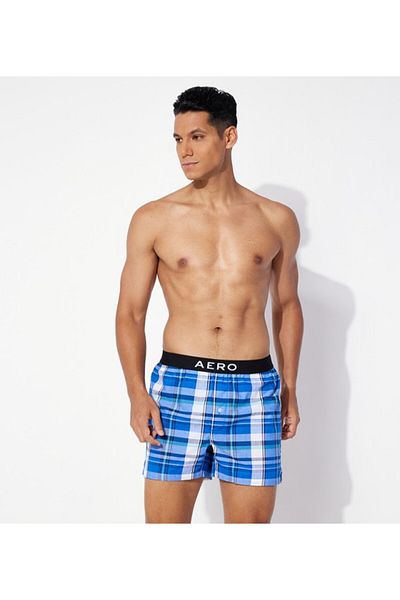 Aeropostale Men's Blue Color block Boxer Shorts
