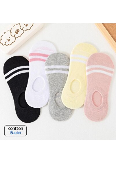 Hobins Sportswear & Company 5 невидими дамски чорапи до глезена - с панделка