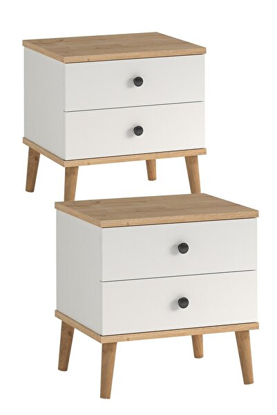 Monte Sehpa Luce Çekmeceli Komodin 2'li Set