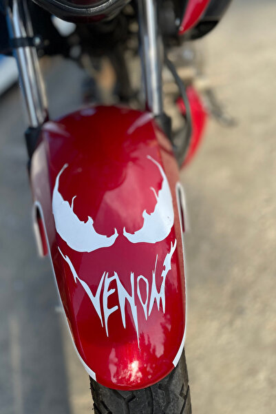 Banxtre Dekoratif Parlak Beyaz Venom Sticker Motor-Kask-Araba için Etiket (1 ...