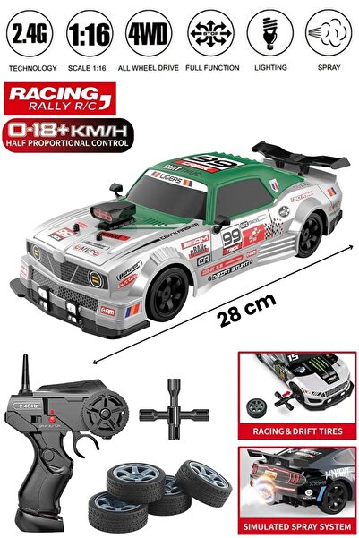 TRENDZONE Uzaktan Kumandalı Şarjlı Işıklı ve Buhar Atabilen Drift Yarış Araba...