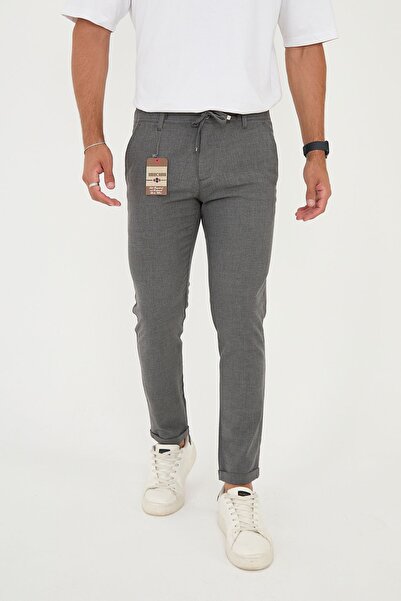 BROCARD Чоловічі джоггери - облягаючий крій, напівеластичний пояс, подвійні штанини, темно-сірий колір