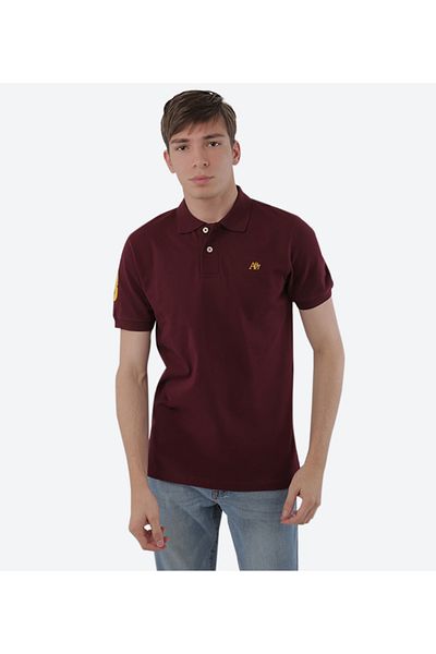 Aeropostale Men's Blue Plain Short Sleeves Polo Neck T-Shirt