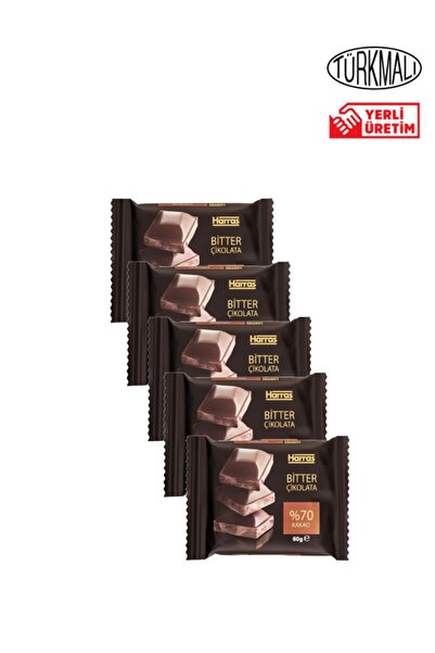 Harras Bitter Tablet Çikolata 60gr x 5 Paket