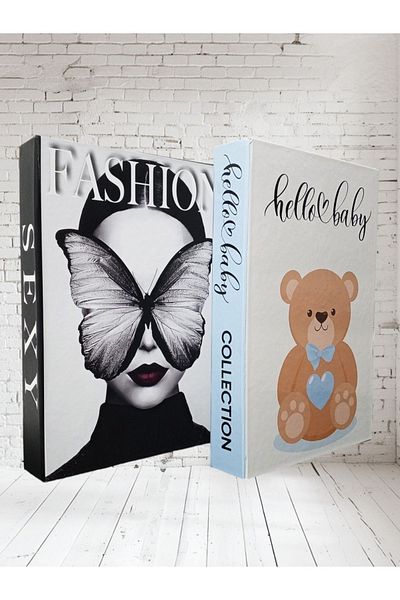 BayCazip 2-Piece Decorative Book Look Box Set