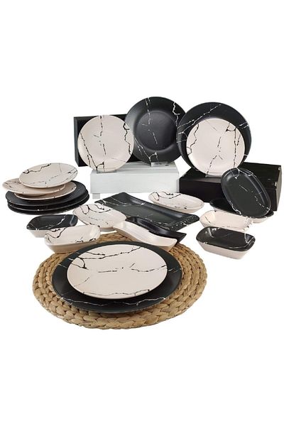 Keramika 23 Piece Breakfast Set for 6 Persons Marble Pattern