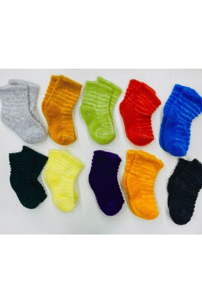 Pierre Esposito 12 Çift Çocuk Ters Havlu Patik Çorap 0-1 Yaş