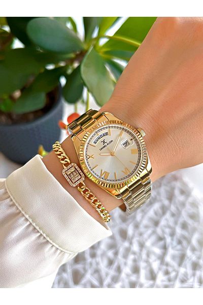 Daniel Klein BEDK.1.10092.2 Daniel Klein Rlx Model Steel Cord 30 Mt Water Resistant Women's Wristwatch+Bracelet