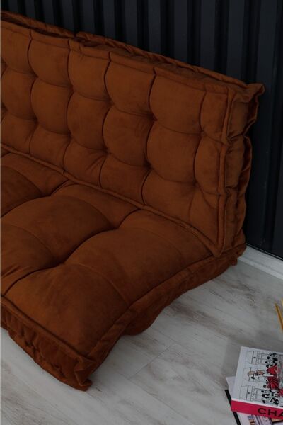 FABRİCAHOME Berlin 5 Yer & Palet Minderi 2'li 130×70×10 Kiremit Renk Alt Üst ...