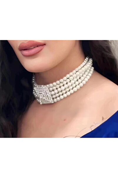METİN BARIŞ Lolo Bijuteri Çanta LOLO0145 Choker İnci Kolye