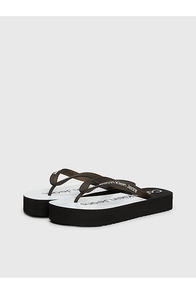 Calvin Klein Women's Comfortable Black Flip Flops with Brand Logo YW0YW01617-0GM
