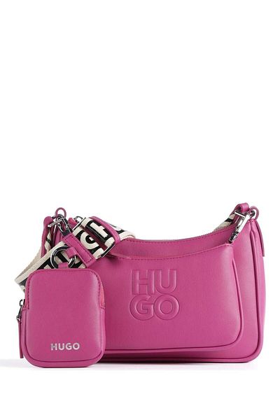 HUGO Fuchsia Shoulder Bag with Women Brand Embossed Adjustable Strap50513112-652