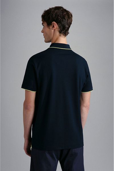 PAUL&SHARK Men's Cotton Polo Collar Button Closure Short Sleeve Navy Blue Polo Collar T-shirt24411300-013