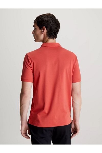 Calvin Klein Men's Brand Logo Polo Collar Organic Cotton Red 3 Polo Collar T-Shirt K10K111657-XAE