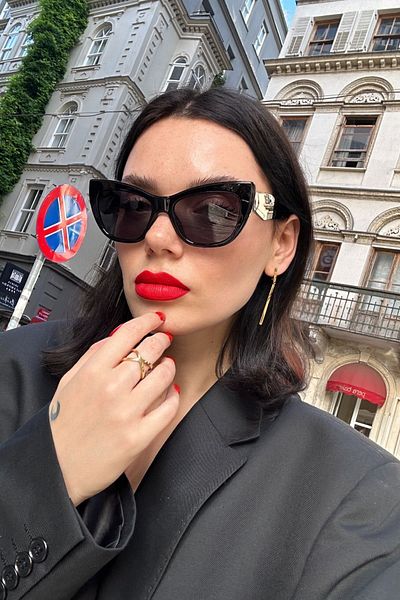 REN EYEWEAR RUTH 2024 CAT EYE DESIGN نظارات شمسية سوداء للنساء / REN EYEWEAR