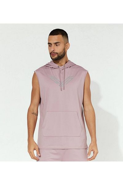 Aeropostale Men's Pink Printed Hooded Sweatshirt