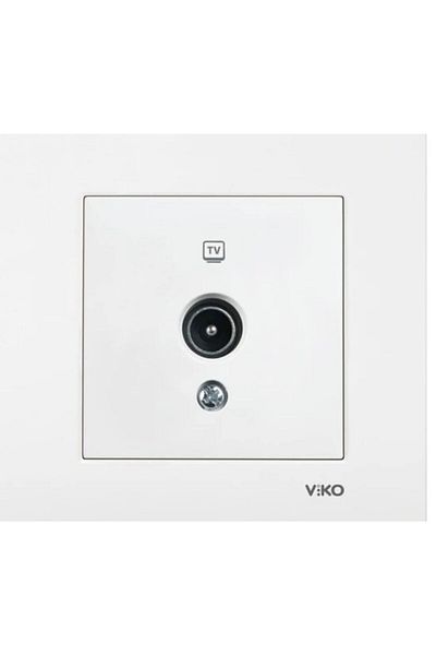 VİKO Karre White TV Socket End (with frame)