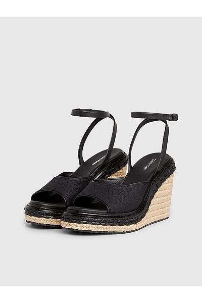 Calvin Klein Dámské sandály na vysokém podpatku s kovovou přezkou Ležérní černé sandály HW0HW01961-BEH
