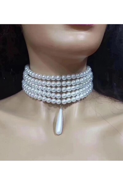 METİN BARIŞ Lolo Bijuteri Çanta LOLO0149 Choker İnci Kolye