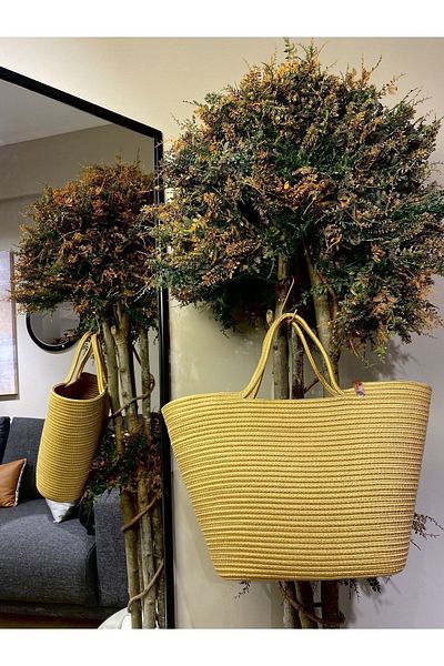 MaVaux Τσάντα παραλίας Jute Straw Look Τσάντα χειρολαβής γιούτας