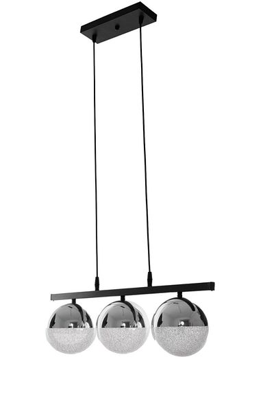 Fer Avize Caesar Black Color Modern Design Dining Table Top - Living Room 3 Led Chandelier