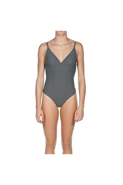 ARENA Black and White Polka Dot Women's Swimsuit - 1B25555