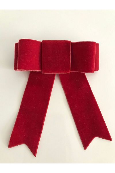 Demeter Collection Red Velvet Bow - Automatic Buckle Design