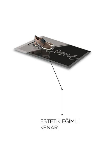 Decorita Неплъзгаща се стъклена подложка - едноцветна, 45 см x 70 см, "Добре дошли"