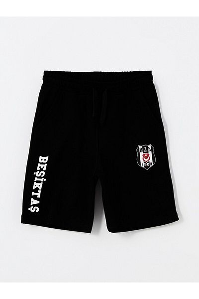LC Waikiki Boy's Shorts - Beşiktaş Printed and Elastic Waist