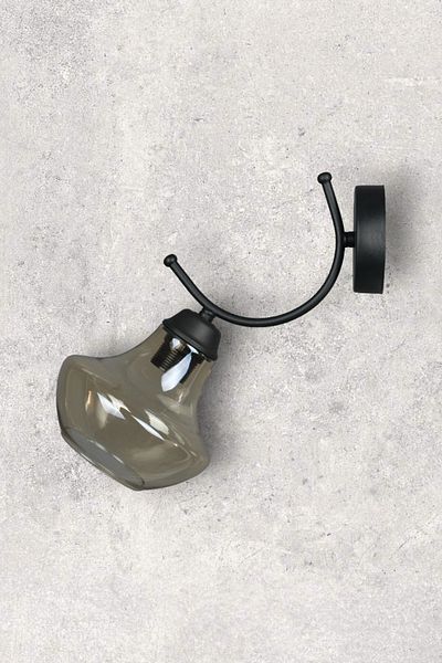 Fer Avize Sıla Sconce Modern Design Black Color Honey Glass Cafe - Kitchen - Bedroom - Hall Wall Sconce