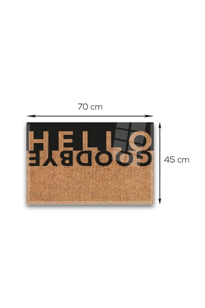 Decorita Hello Goodbye Αντιολισθητικό Γυάλινο Χαλάκι με Ψάθινο Σχέδιο - 45cm x 70cm