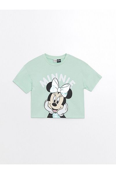 LC Waikiki Tricou pentru fetiță cu mânecă scurtă cu imprimeu Minnie Mouse LCW