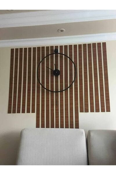 Bir Reklam Dekoratif Ahşap Şerit Duvar Panelleri Ve Duvar Çıtası (CEVİZ RENK ...