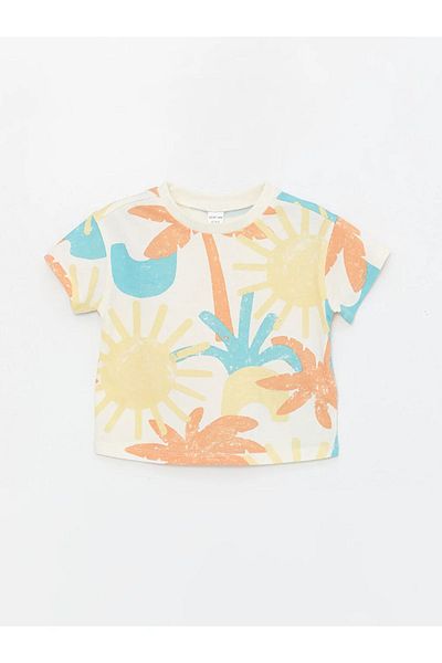 LC Waikiki LCW Crew Neck Short Sleeve Printed Baby Boy T-Shirt and Shorts 2 Pieces Set