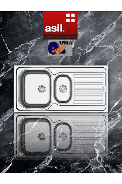 Asil Krom Inset Series As 148 50×100 Sağ Damlalıklı Paslanmaz Çelik Mutfak Evyesi (SİFON DAHİL)